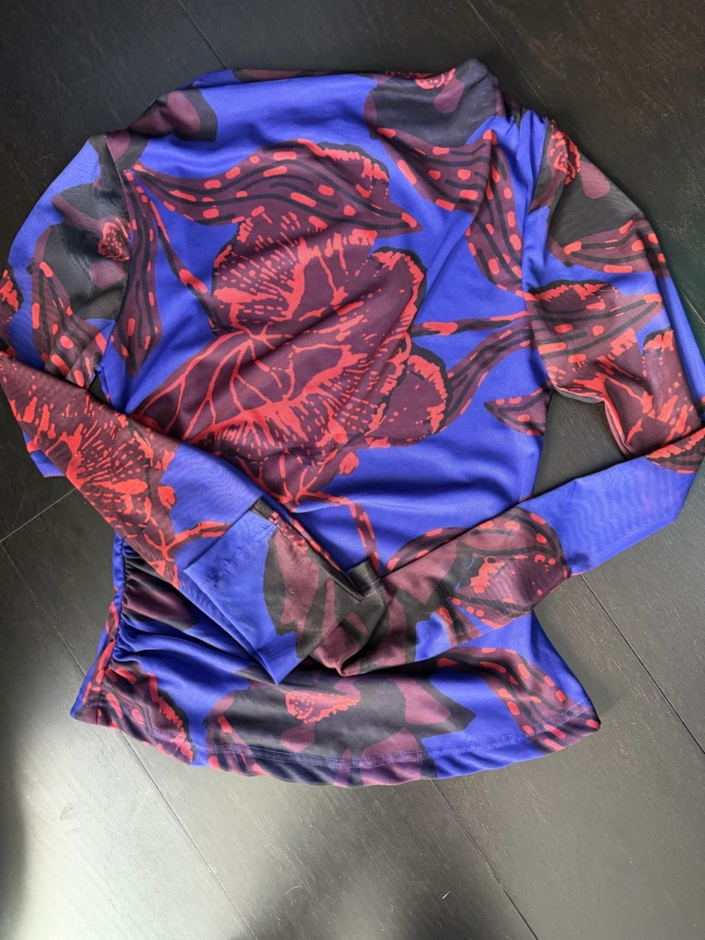 Cleobella Blue & Red Floral Print Top